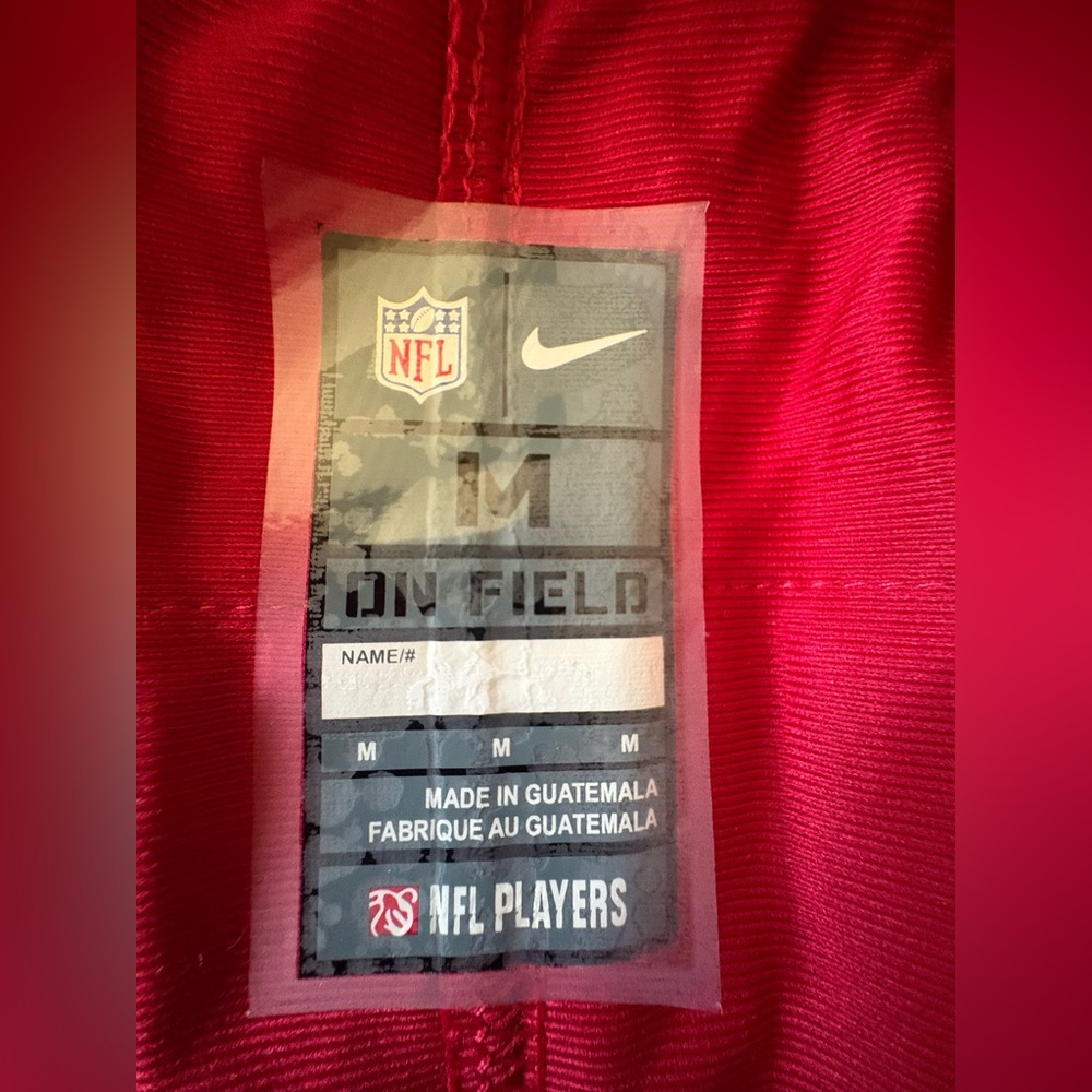 NFL 49ers Scarlet Red Jersey with White Accents - Picture 6 of 7